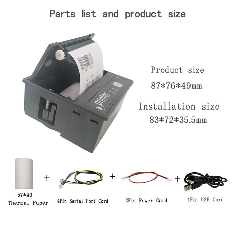 Maikrt 58mm Embedded Thermal Ticket Printer TTL Serial Port Printer Thermal Receipt Paper Printing Module 9-24V - Image 5